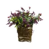 Kwiaty dekoracyjne Spring hortensea Basket Garland Symulacja Rattan Wiszące okno