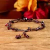 Beaded Natural Garnet Bracelet Garnet Fragments and Beads Bracelet Healing Protection Chakra Reiki Spiritual Bracelet Crystal Gift YQ240226