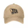 Top Caps JCB Logo Diy Baskı Beyzbol Vintage Sıkıntılı Yıkanmış Güneş Kapağı Erkekler Kadın Açık Mekan Yaz Yapılandırılmamış Yumuşak Şapkalar