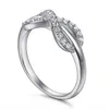 Cluster Rings Fashion Trend S925 Silver Inlaid 5A Zircon Diamond Wedding Ring Row Infinity Symbol