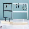 Necklaces Wholesale Wooden Base Metal Ear Studs Pendant Jewelry Holder Display Stand Organizer Earrings Presenting Rack 24/44/66 Holes