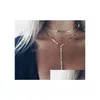 Pendant Necklaces Y Mtilayer Sequins Long Tassel Choker Necklace Accessories For Women Jewelry Layers Collar Drop Delivery J Dhgarden Dhp3V