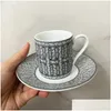 Copos pires ouro 6 pcs urkish espresso com copo de cerâmica conjunto para café cozinha festa bebida ware decoração de casa presentes entrega entrega ga dhnzm