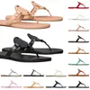 Sandals Famous Designer Women Embossed Leather Beach Sandals Ladies Slides Sandale Room Sliders Slippers Sandal Flip Flops House Hotel Slipper