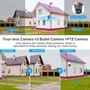 Wi -Fi Camera Outdoor 10x Zoom Supillance Four Lens Threen Screen Ptz Security Video Cctv AI отслеживание