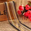 Or argenté noir 1 5mm 2 4mm 70cm chaîne de perles colliers boule de perles chaîne de perles en acier inoxydable boucle de ceinture Necklaces244W