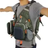 Justerbara män Fly Fishing Vest Pack Multifunktionsfickor utomhusmask ryggsäck Fish Accessory Bag 240219