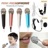 Microfones Mini Microphone 3.5mm Portable Karaoke Mic All-In-One Earphone Stereo Wired Headphone In-Ear Headset Singing Artifact 240408