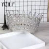 Yizili Luxury Big European Bride Wedding Crown Gorgeous Gorgeous Gorgeous over Round Queen Crown Wedding Hair Accessories C021 210203351I