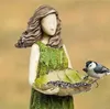 Itens de novidade conto de fadas floresta menina alimentador de pássaros resina artesanato ao ar livre estátua do jardim pátio gramado decoração ornamentos de resina