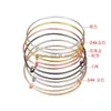 Bangle Quality Guranteed Expanderbar tråd Bangle Armband för Beading Charm 63-65mm Sier Gold Color Diy Women SMEEDDE