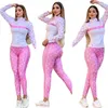Новые женские спортивные костюмы розового цвета Люксовый бренд Повседневный спортивный костюм из 2 предметов Дизайнерские спортивные костюмы J2692