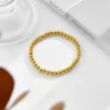 Strand DIEYURO 316L Stainless Steel Gold Color Beaded Bracelet For Women Girl Trend Bangles Non-fading Jewelry Gift Party Bijoux