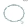 Braccialetti con ciondoli Tiffanyisn Popolare a forma di cuore con chiave incrociata Sterling Sier Bracciale Donna Gioielli Alla moda Semplice Memorial Day Collana per festa di nozze Iznd