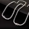 Ожерелье из муассанита, серебро 925 пробы, хип-хоп, однорядная теннисная цепочка, мужское ожерелье, теннисная цепочка