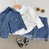 Girls denim clothing set Korean fashion childrens denim jacket+skiing 2PCS set autumn and spring casual style clothing set 240225