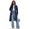 Vestes Femmes Arrivée Mode Trou Coton Autnmn Hiver Long Denim Veste 2024 Trench Coat Cardigan Jeans Cape Femmes Manches Jean