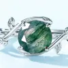 Ringen Allnoel Natuurlijke Mos Agaat Aanpasbare Ringen voor Vrouwen Sterling Sier Groene Edelsteen Engagement Bruid Healing Sieraden Geschenken