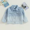 Pudcoco – veste en Jean pour tout-petit, imprimé floral dégradé, boutons décontractés, vestes légères pour bébé fille et garçon, vêtements d'extérieur de printemps 240220