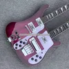 Auf Lager Trans Purple Double Neck 4003 4 Saiten E-Bass 330 360 12 Saiten E-Gitarre Pearl Triangle Inlay Chrome Hardware