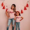 Familie bijpassende outfits Roze Wit Mama mini-shirt mama en ik bijpassende shirts moeder dochter familie bijpassende outfits