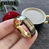 Pierścienie ślubne upuść Tussten 6 mm/8 mm luksusowy pierścionek mężczyzn kobiety wolframowy zespół rowkowane dopracowane wypolerowane doskonałą jakość komfortowe dopasowanie