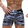 Herren Shorts Sommer Herren Bademode Basic Shorts Badehose Surf Camo Strandshorts mit Taschen Männer Sexy Bademode 240226