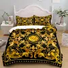 Uppsättningar Leopard Luxury Gold 3D Däcke Cover Twin Bedding Set King Bed Comporter Set Däcke Cover 2 People Home Decor Dropship