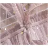 Robes de fille Fashion Baby Girls Summer Gaze Net Robe Stars Fold Fille Princesse Sans Manches Enfants Vêtements Enfants Vêtements Drop Del Dhjtc