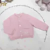 Luxury kids cardigan lovely pink baby sweater Size 73-150 child Long sleeved pullover Knitted infant Jacket Dec20