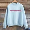 Damen-Kapuzenpullover „My Belly Hurts But I'm Being Really Ladies“, leichtes Oberteil, Fleece-Kapuzenpullover mit Reißverschluss, History-Sweatshirts für Damen