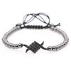 Charm-Armbänder Mestylish Micro-Dense Paved CZ Kupfer Eagle Claw Geflochtenes Spitzenarmband Perlen für Männer und Frauen Freunde Geschenk