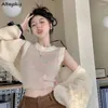 Abiti da lavoro Set da donna Cardigan con canotta per ragazze dolci O-collo morbido Elegante da donna Stile coreano Moda streetwear lavorato a maglia con pannelli Tutto-fiammifero