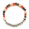 Strand Ruberthen 디자인 6 mm Sunstone Garnet Tiger Eye Stone Carnelian 혼합 팔찌 여성 쿠퍼 비드 요가 손목 말라