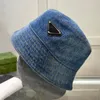 Hink hatt designer denim breda brim hattar lyxiga män kvinnor fiskare hatt unisex båt cap casual caps sun hatt mode sunbonnet hink mössa