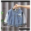 Jackets Boys Spring Coat 2023 Childrens Denim Baseball Jacket Baby Fashion Casual Kids Jeans For Boy 230904 Drop Delivery Maternity Dhk4H