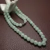 10 ملم أخضر A الزمرد قلادة Jade Jewelry Jadeite الأزياء 100 ٪ هدايا سحر طبيعية للنساء الرجال Q0531257H