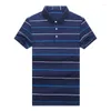 Polos pour hommes 2024 Marque Polo d'été Coton à manches courtes Mode Slim Fit pour hommes Streetwear Vêtements rayés