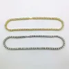 Necklace Moissanite Hip hop trendsetter tennis chain 5mm diamond inlaid jewelry alloy electroplating Cuban chain necklace