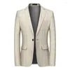 Herenpakken 2024 Spring Simple Plaid Business Suit/Manne Slim Fit Bruidegom om te trouwen Jurk Blazers/Man Casual Jacket