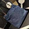 Новые модели Женская сумка 23ss мини-мешок для мусора роскошная сумка через плечо дизайнерская сумка для покупок сумка через плечо сумка-ведро модный рюкзак джинсовая ткань ромбовидный плед