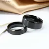 Solitaire Ring Black Anneaux Classic en acier inoxydable Engagement Bands de mariage pour hommes Couple féminin Black Silver Color Bijoux 8/6 mm 240226