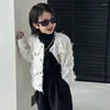 Vestes Enfants Veste Automne Mode Casual Garçons Manteaux Gland Conception Blanc Filles Princesse Cardigan Hauts À Manches Longues O-cou Enfant Survêtement