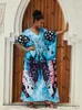 Kvinnors badkläder caftans plus size batwing hylsklänning för kvinnor fjäril tryck 2024 sommar baddräkt täcker robe strand maxi strandkläder