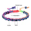 Moda con cuentas Hecho a mano Mal de ojo azul Pulsera con dijes trenzados Mticolor Lucky Couuple Cuerda Regalo de joyería para entrega de gotas Jewe Dhgarden Dhfgi