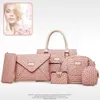 Roze Sugao 2020 Nieuwe Mode Handtas Vrouwen Schoudertas Pu Leer 6 Stuks Set Tassen Designer Handtas Dame Handtassen BHP226l