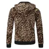 Aowof New British Mens Leopard Hooded tröja Elastic Leopard Hooded Jacke JJ-XY119A