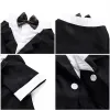 Gilet per cani Tuxedo Costume Camicia formale Matrimonio per cani Giacca nera Abito per animali Cucciolo Principe Cerimonia Papillon Abito per cani di piccola taglia Gatti Vestiti