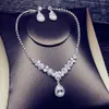 Fabrikant Hele vrouwen Ketting Oorbel Set Bruids Trouwjurk Sieraden Sets Etentje Accessoires262a