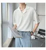 Polo's voor heren 2024 zomer Koreaanse lichte volwassen stijl effen hals T-shirt met korte mouwen poloshirt halve jurk